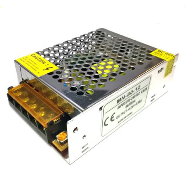 Блок питания 12V-6.6А для светодиодных лент, модулей MR-80-12 80W