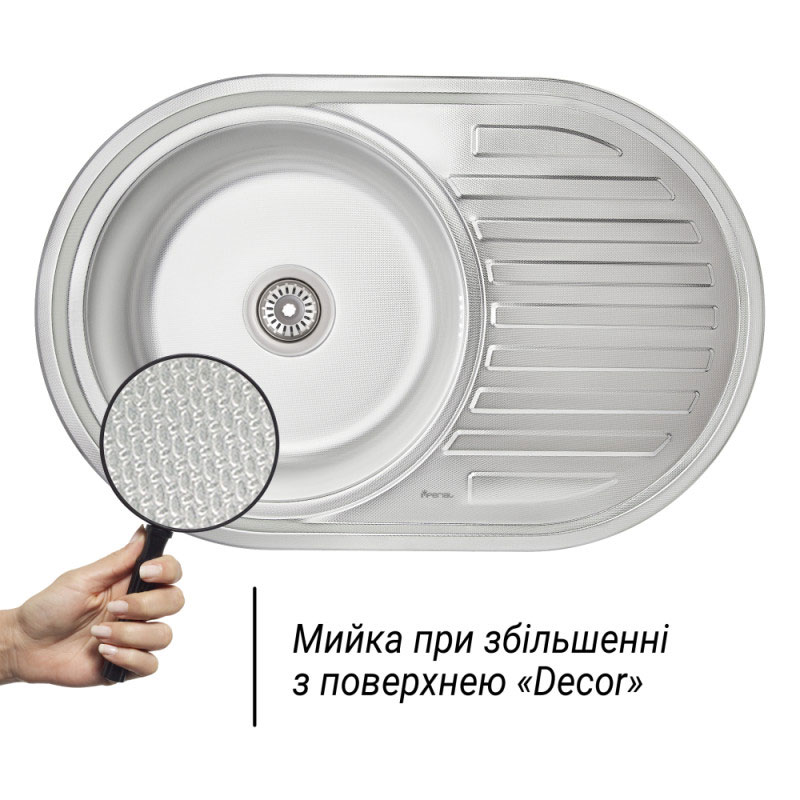 Кухонная мойка Imperial 7750 0.8 мм Decor