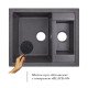 Кухонная мойка гранитная двойная Lidz 615x500/200 BLA-03