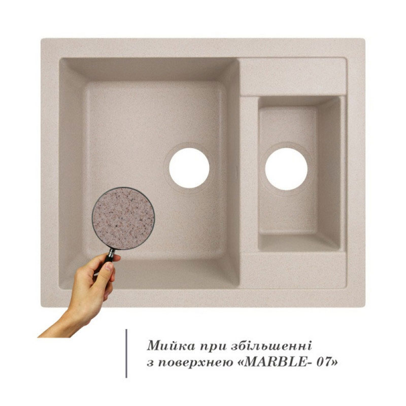 Кухонная мойка гранитная двойная Lidz 615x500/200 MAR-07