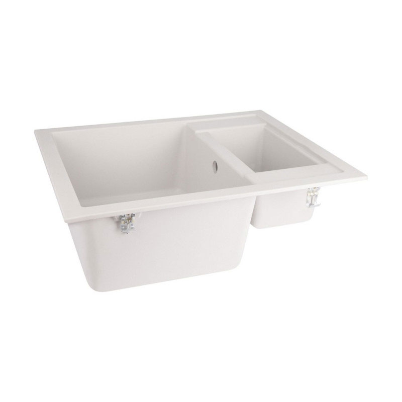 Кухонная мойка гранитная двойная Lidz 615x500/200 WHI-01
