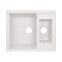 Гранитная мойка двойная Lidz 615x500/200 WHI-01