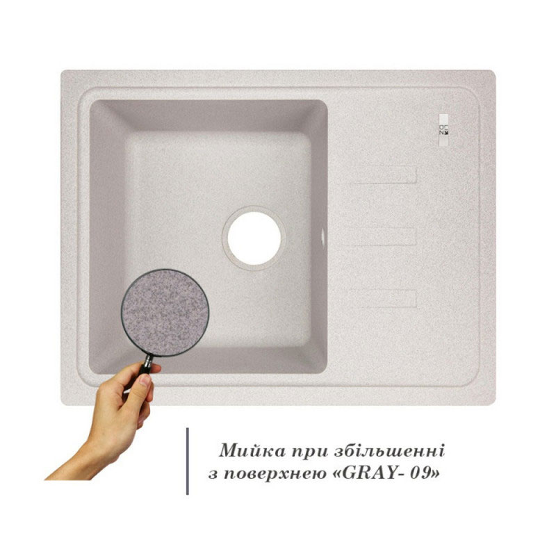 Кухонная мойка гранитная Lidz 620x435/200 GRA-09