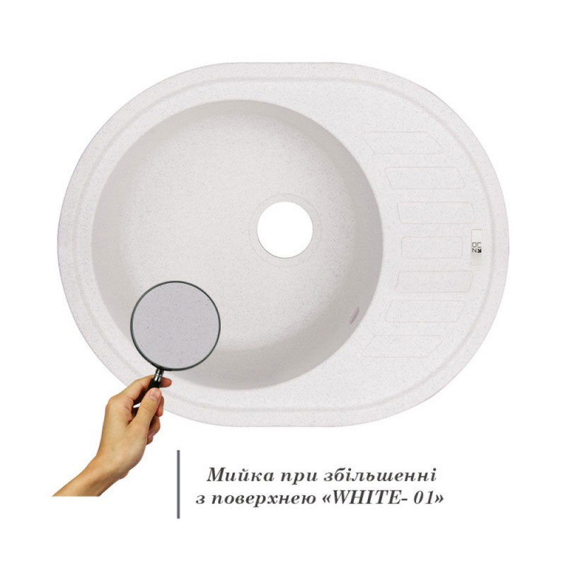 Кухонная мойка гранитная Lidz 620x500/200 WHI-01