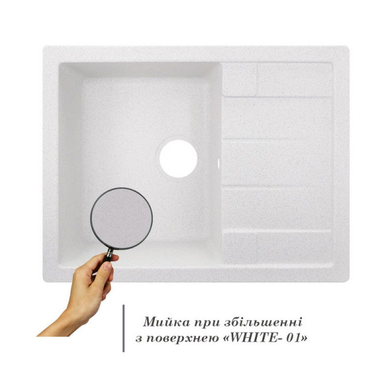 Кухонная мойка гранитная Lidz 650x500/200 WHI-01