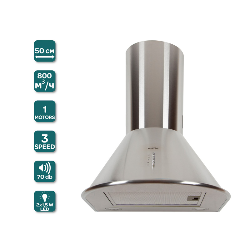  Вытяжка Capri 50 INOX
