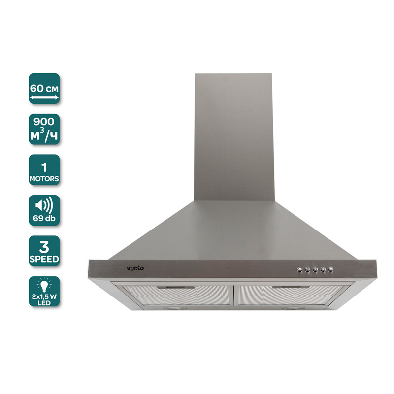  Вытяжка Lazio 60 INOX (900)