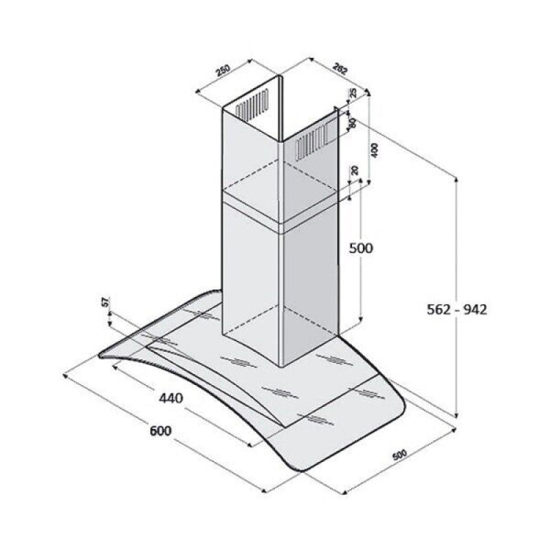 Кухонная вытяжка Arco-B 60 Inox