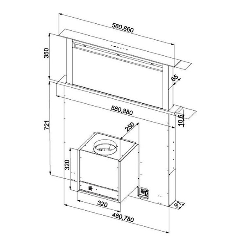 Кухонная вытяжка Downdraft 90 Inox