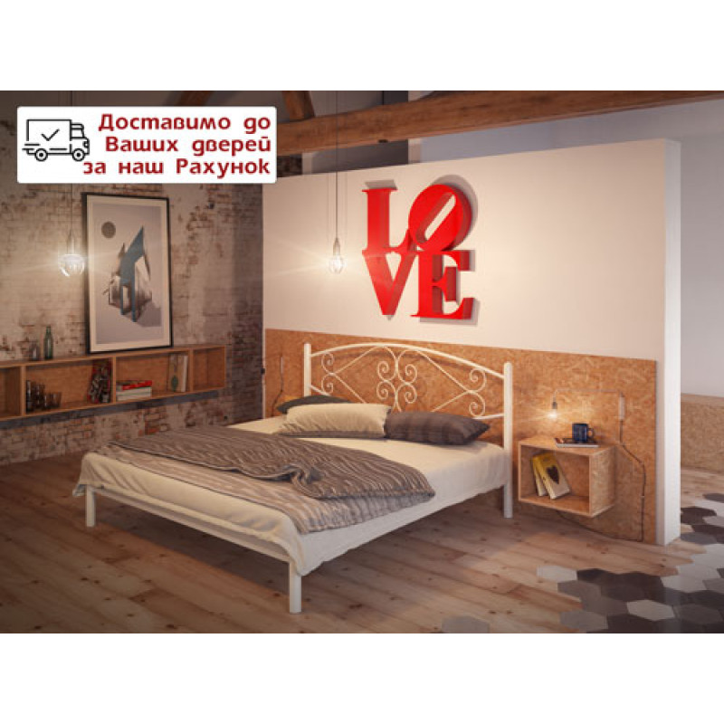 Двуспальная металлическая кровать Камелия (разные цвета)