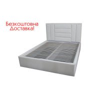 Двуспальная кровать Sofi с мягкой обивкой (шоколад, белый)