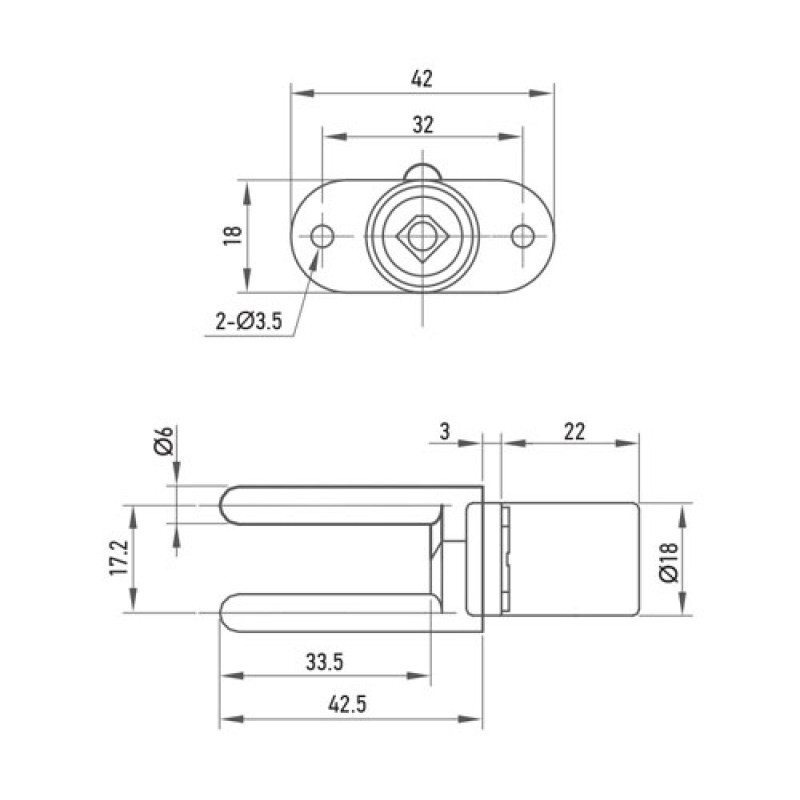 Замок центральный фронтальный Muller CN 22 мм + планка 800 мм (4 стоп.эл.)