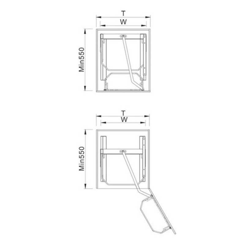 Карго нижнее крепление Atlant 500 мм (H=1780) хром Muller