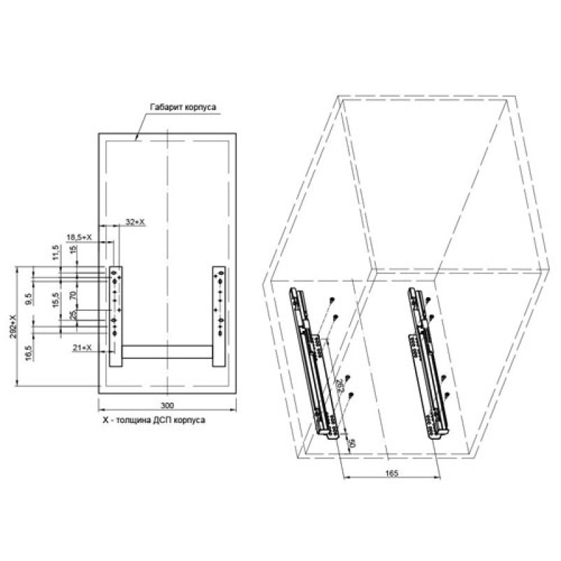 Карго нижнее крепление с доводчиком Terra 300 хром Muller