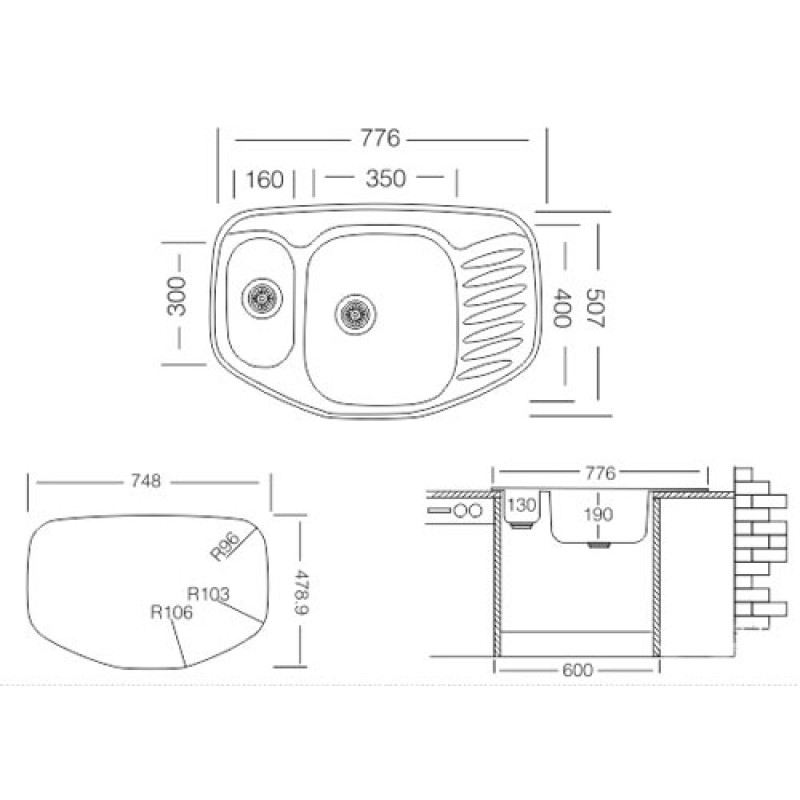 Кухонная мойка COL 776.507 15 GT 8K из нержавеющей стали